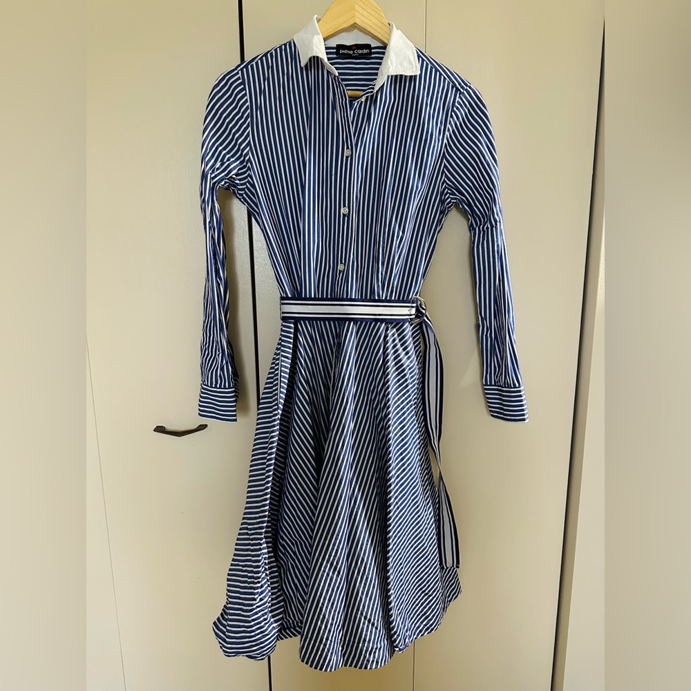 Striped Blue and White Dress